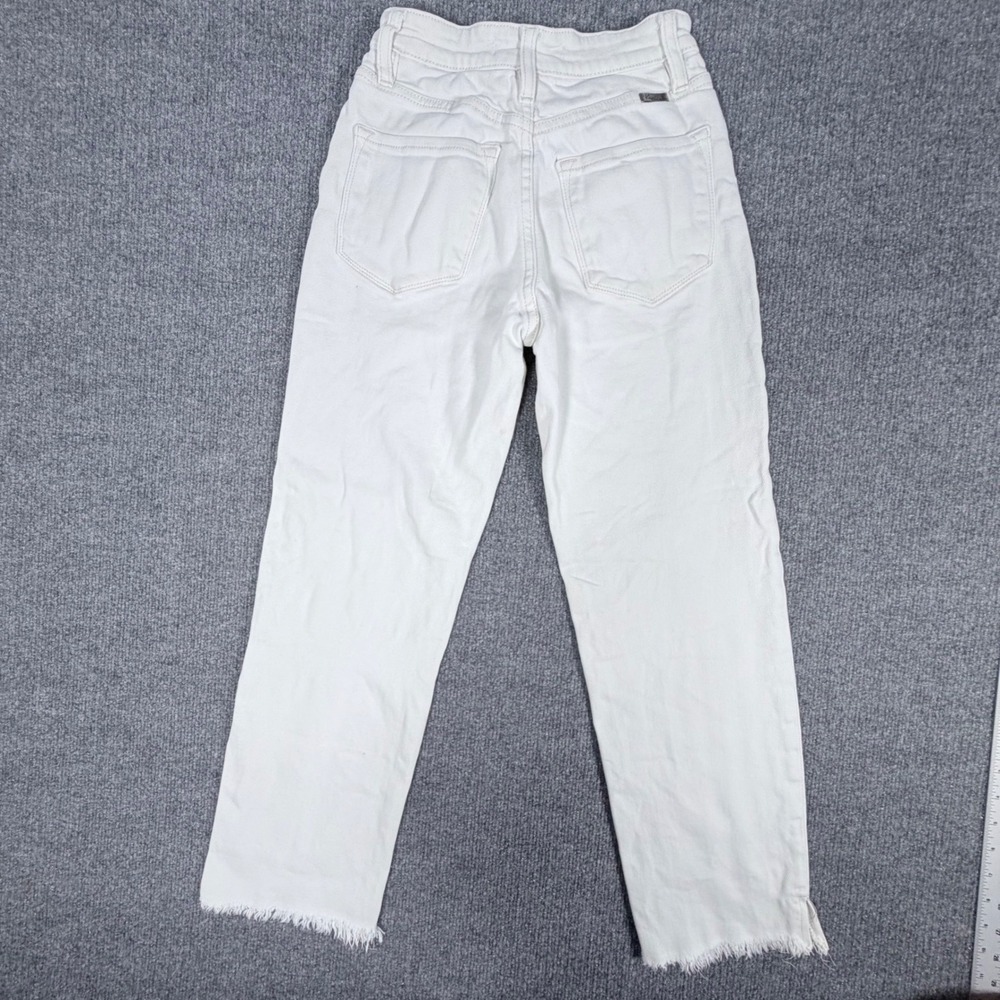 KanCan Womens White‎ High Rise Raw Hem Straight Leg Jeans KC7422WT Size 1/24